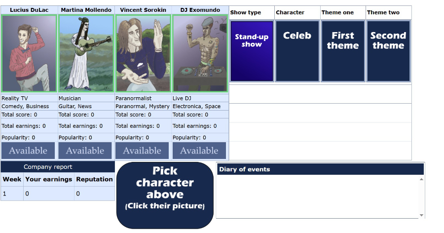 Game layout example